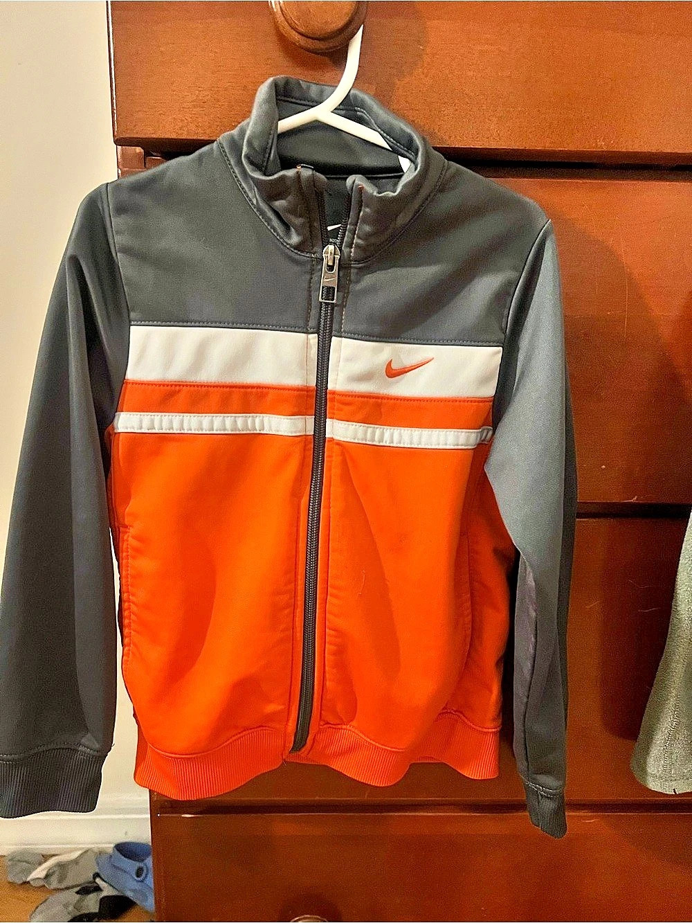 Nike Kids Color Block Jacket Orange & Black Boys 5